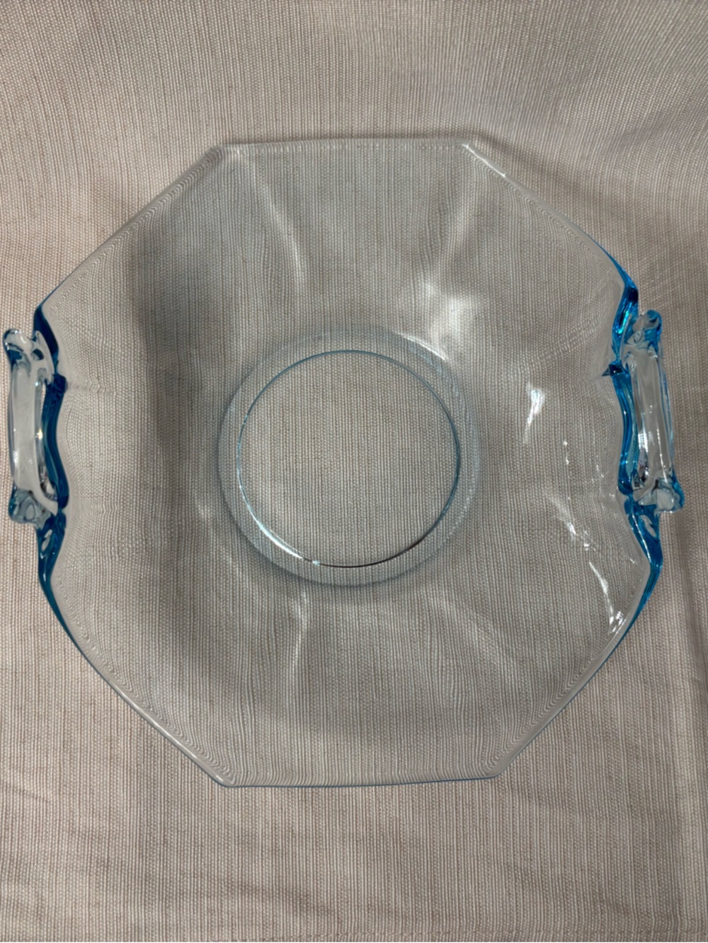 Vintage Fairfax Aqua Blue Candy Dish With Handles